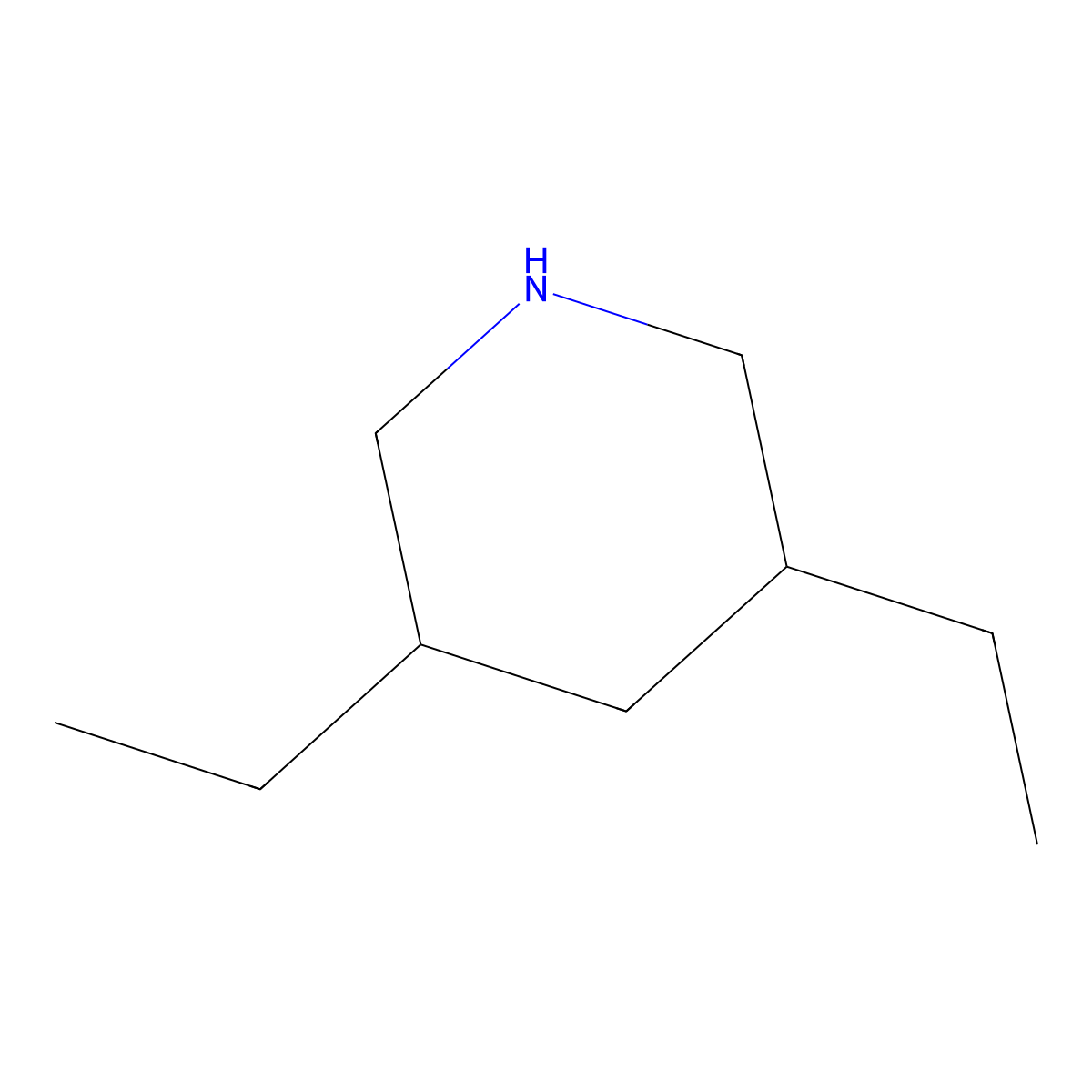 3,5-Diethylpiperidine molecular structure, CAS 37088-01-0