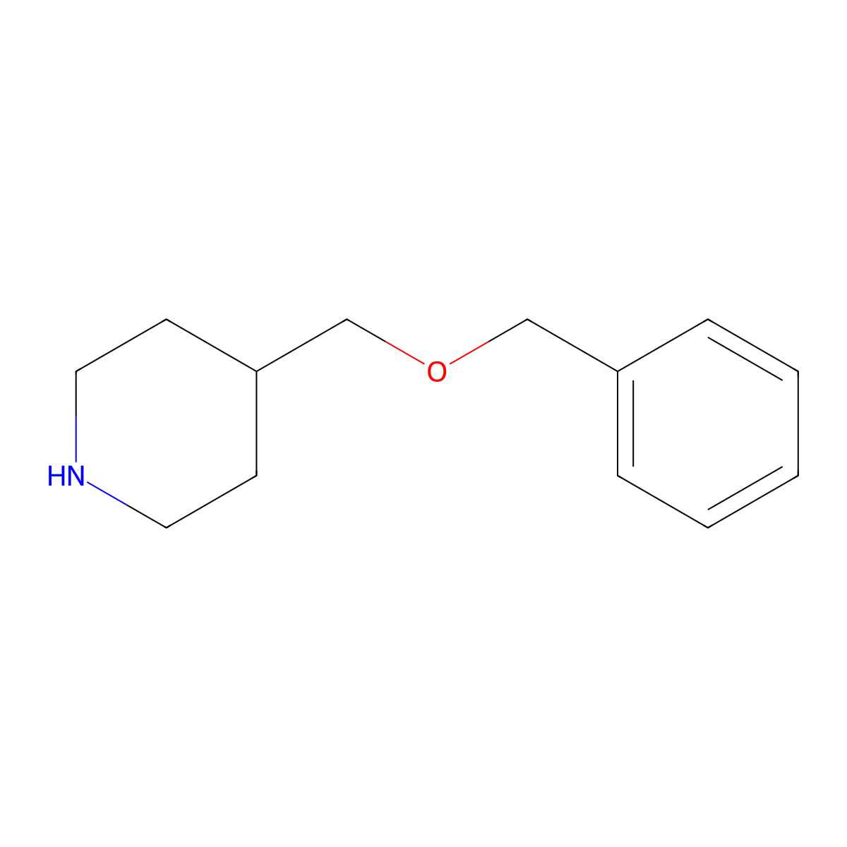 4-Benzyloxymethyl-piperidine molecular structure, CAS 37088-21-4