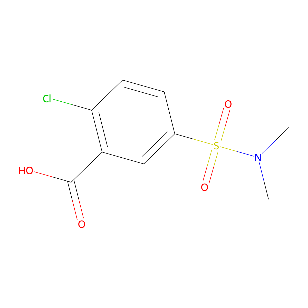 2-Chloro-5-(dimethylsulfamoyl)benzoic acid molecular structure, CAS 37088-27-0
