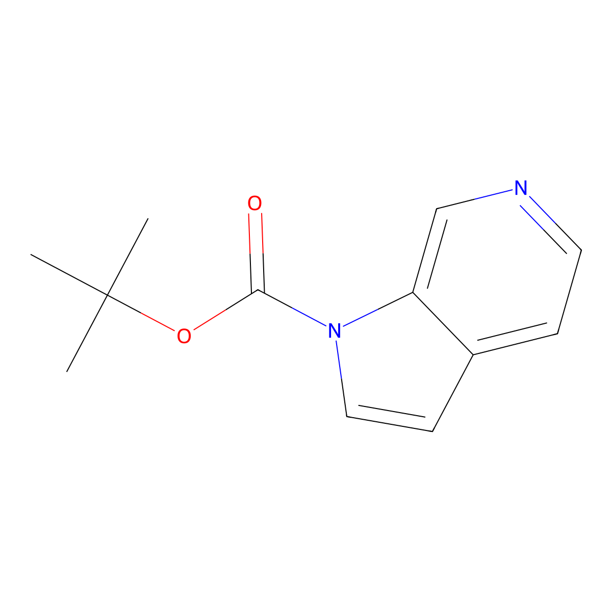 tert-Butyl 1H-pyrrolo[2,3-c]pyridine-1-carboxylate molecular structure, CAS 370880-82-3