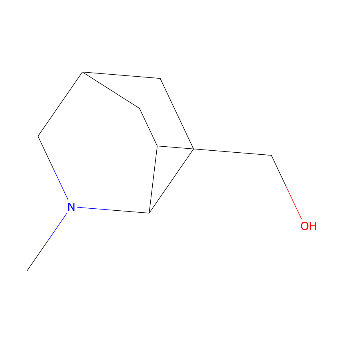 (2-Methyl-2-azabicyclo(2.2.2)octan-6-yl)methanol molecular structure, CAS 37089-66-0