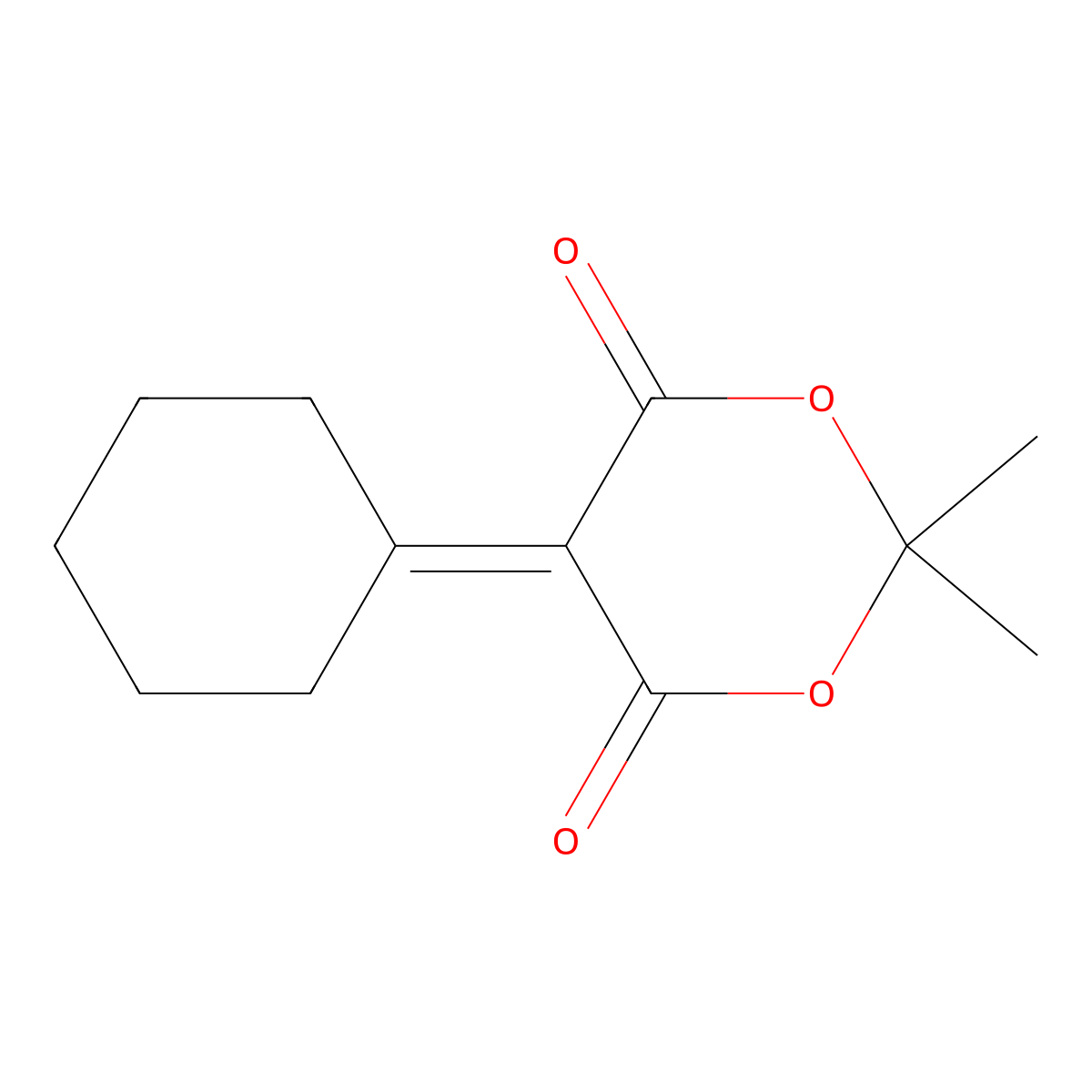 5-Cyclohexylidene-2,2-dimethyl-1,3-dioxane-4,6-dione molecular structure, CAS 3709-25-9