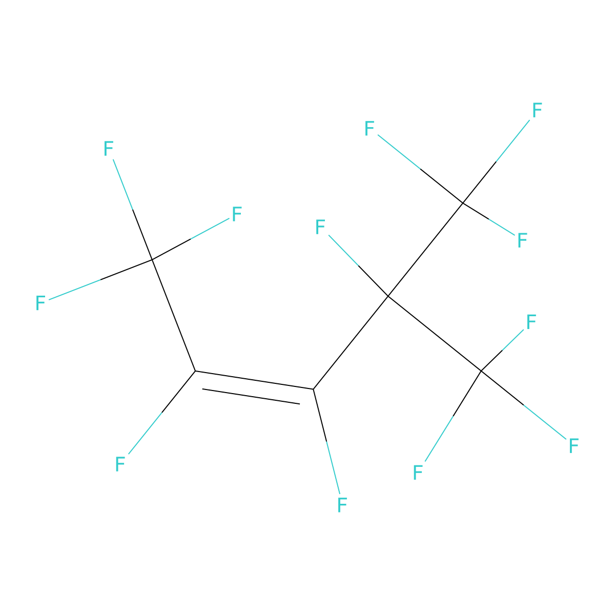 2-Pentene, 1,1,1,2,3,4,5,5,5-nonafluoro-4-(trifluoromethyl)-, (Z)- molecular structure, CAS 3709-70-4