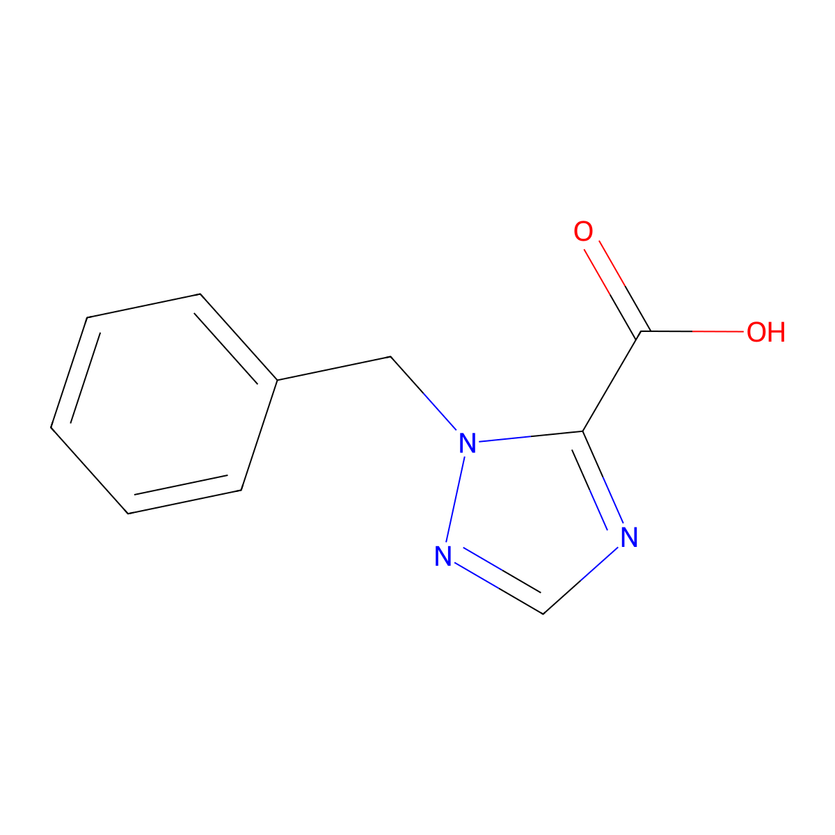 1-benzyl-1H-1,2,4-triazole-5-carboxylic acid molecular structure, CAS 37091-52-4