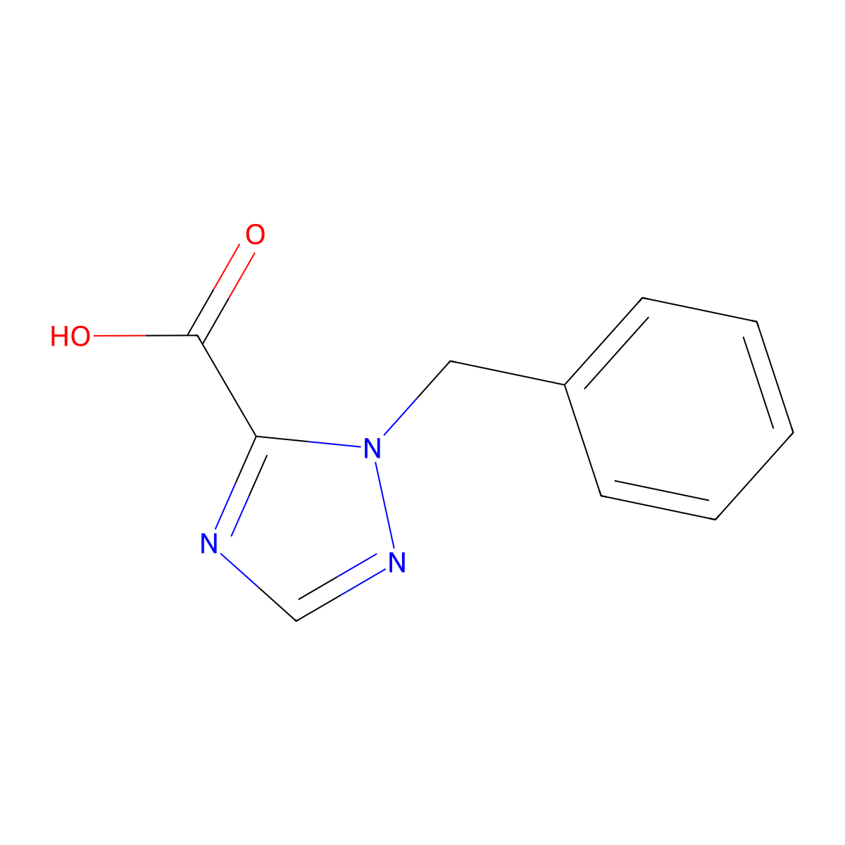 1-benzyl-1H-1,2,4-triazole-5-carboxylic acid molecular structure, CAS 37091-52-4