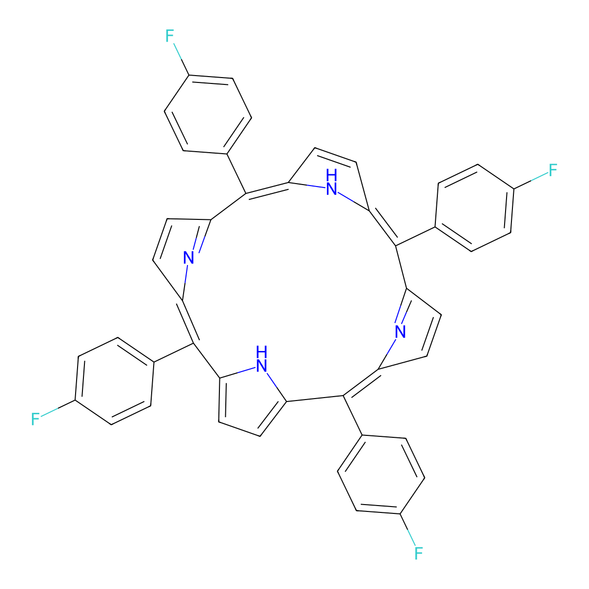 5,10,15,20-Tetrakis(4-fluorophenyl)-21H,23H-porphine molecular structure, CAS 37095-43-5