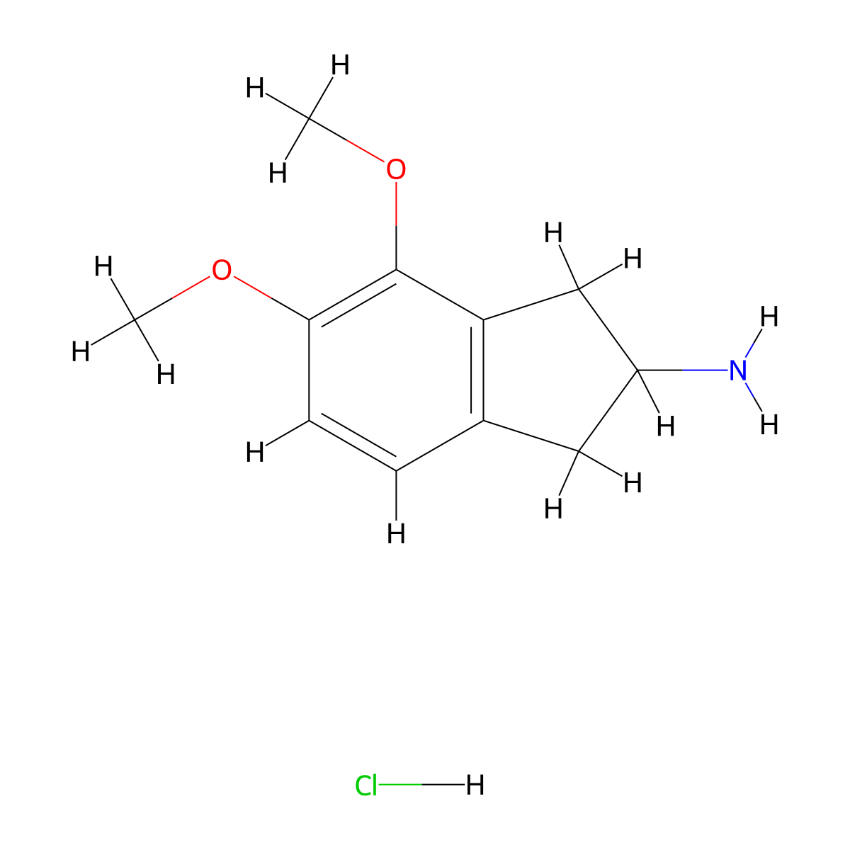 4,5-Dimethoxy-2-aminoindan hydrochloride molecular structure, CAS 37096-37-0