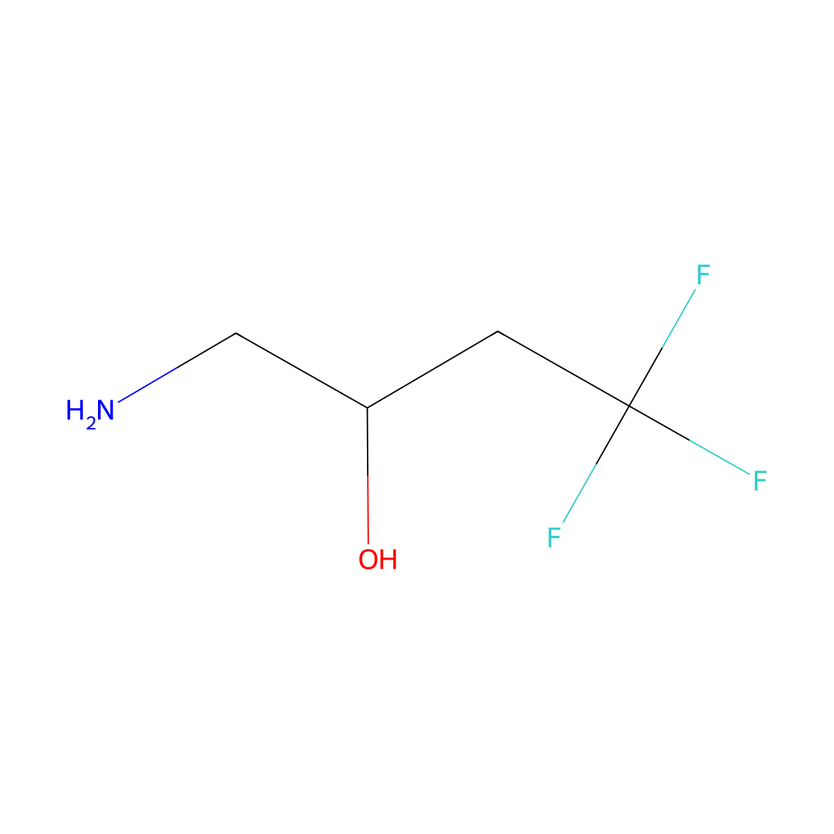 1-Amino-4,4,4-trifluorobutan-2-ol molecular structure, CAS 371-87-9