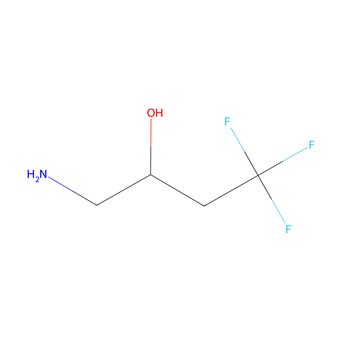 1-Amino-4,4,4-trifluorobutan-2-ol molecular structure, CAS 371-87-9