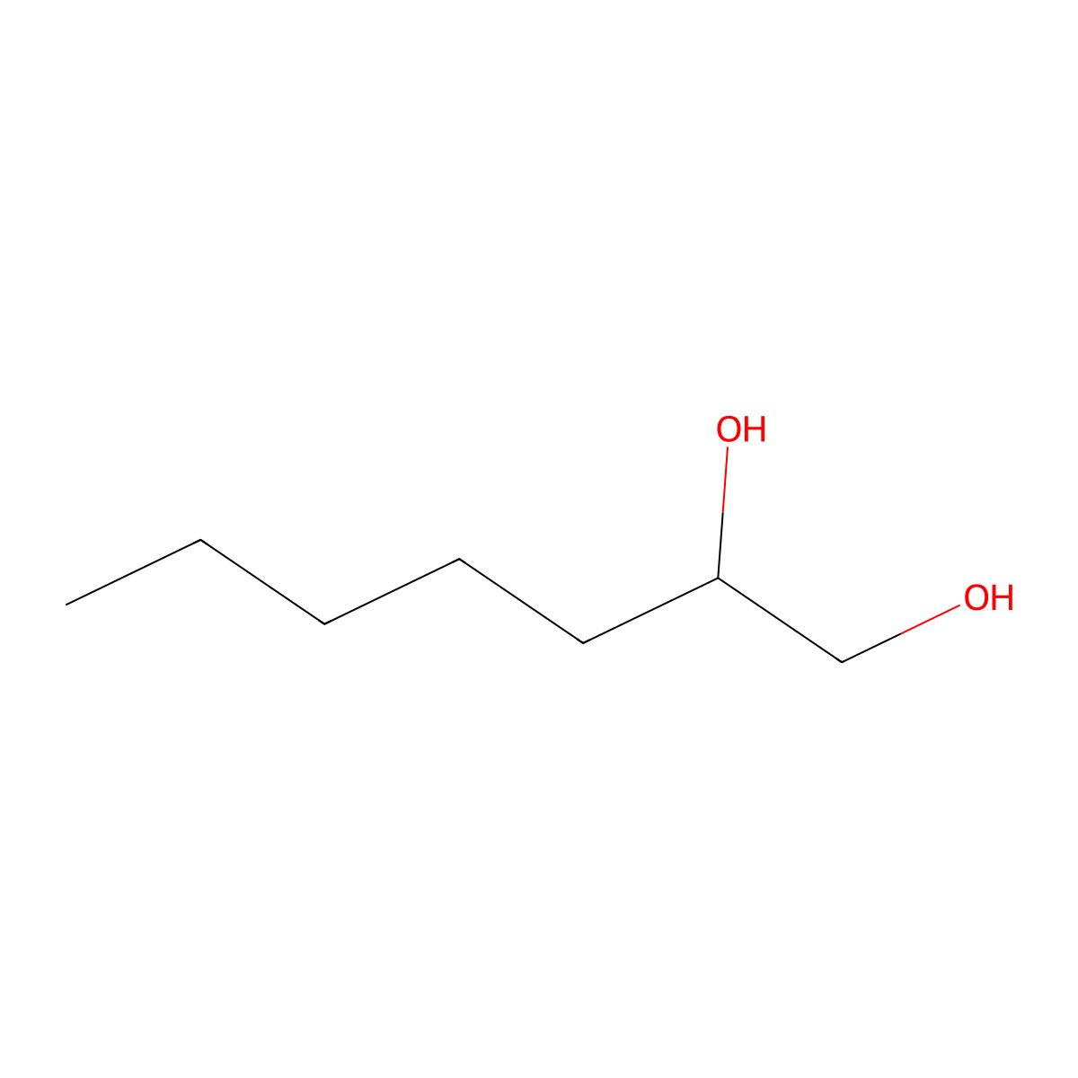 1,2-Heptanediol molecular structure, CAS 3710-31-4