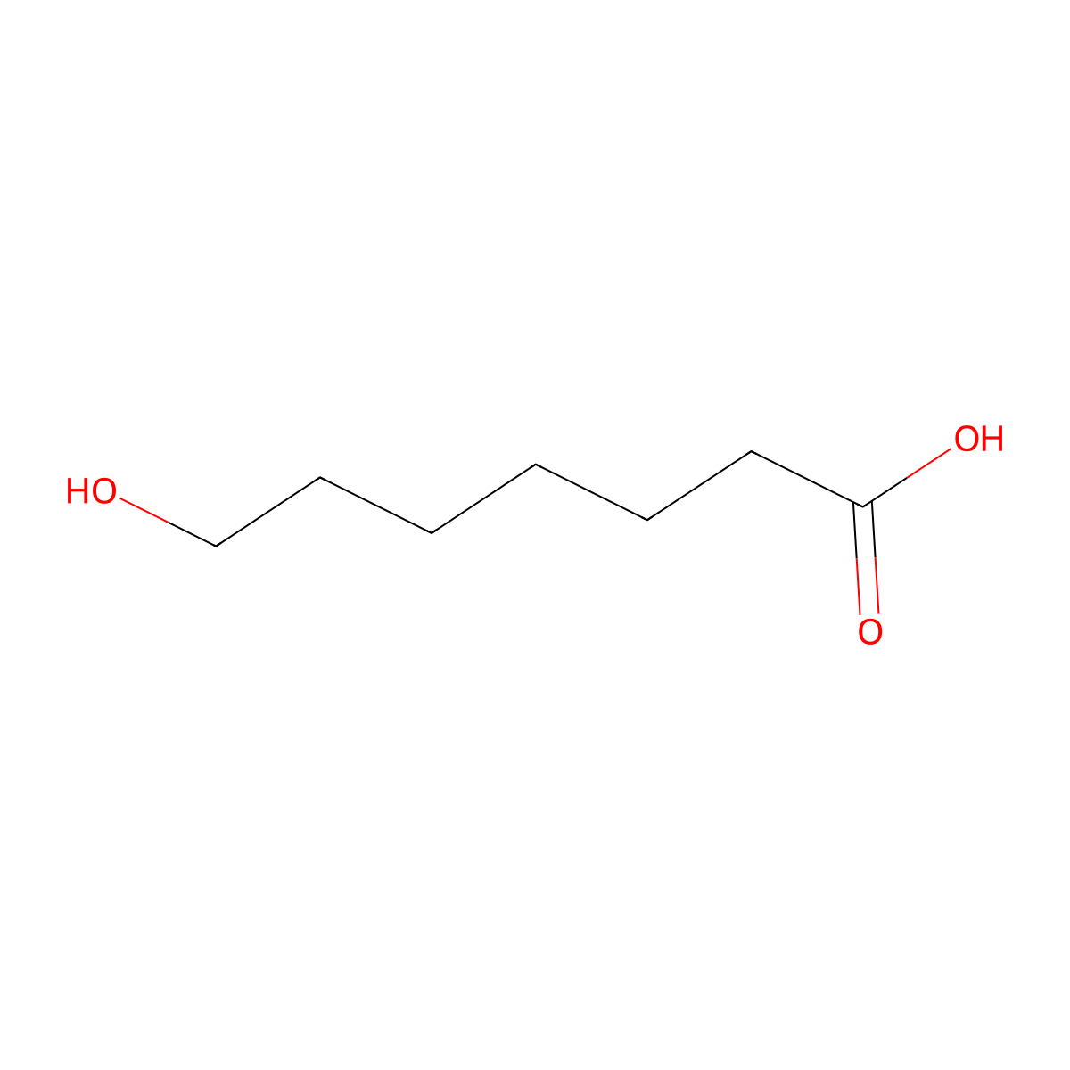 7-Hydroxyheptanoic acid molecular structure, CAS 3710-42-7