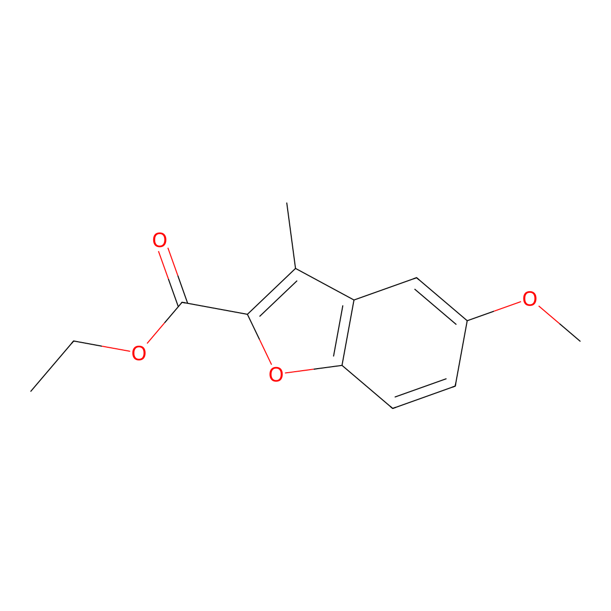 Ethyl 5-methoxy-3-methyl-1-benzofuran-2-carboxylate molecular structure, CAS 3710-50-7