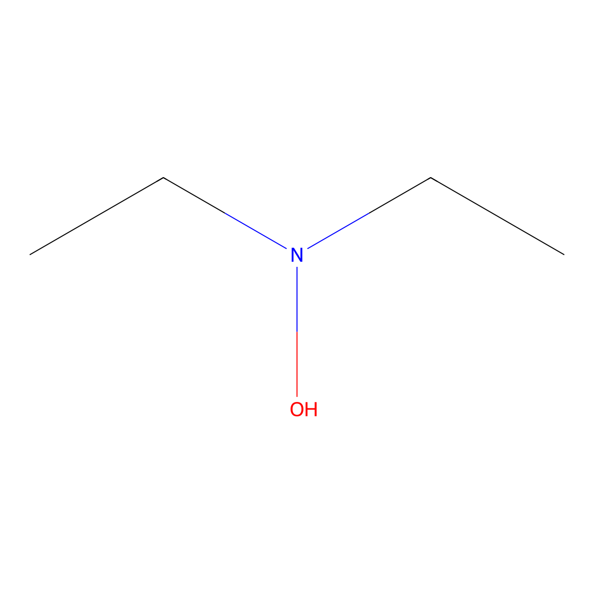 Diethylhydroxylamine molecular structure, CAS 3710-84-7