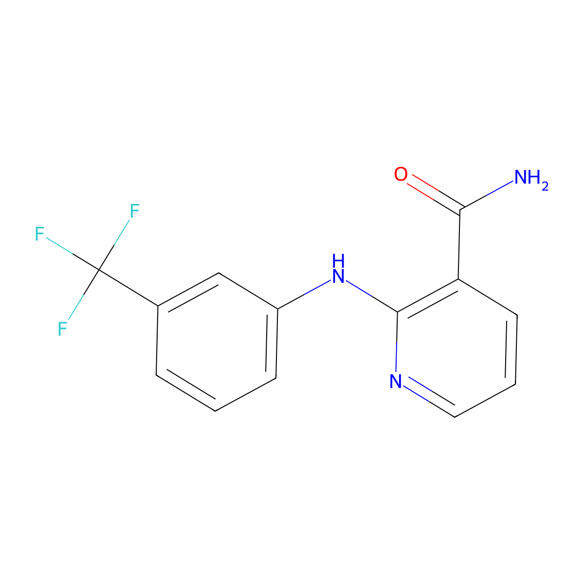 2-[3-(Trifluoromethyl)anilino]nicotinamide molecular structure, CAS 37102-09-3