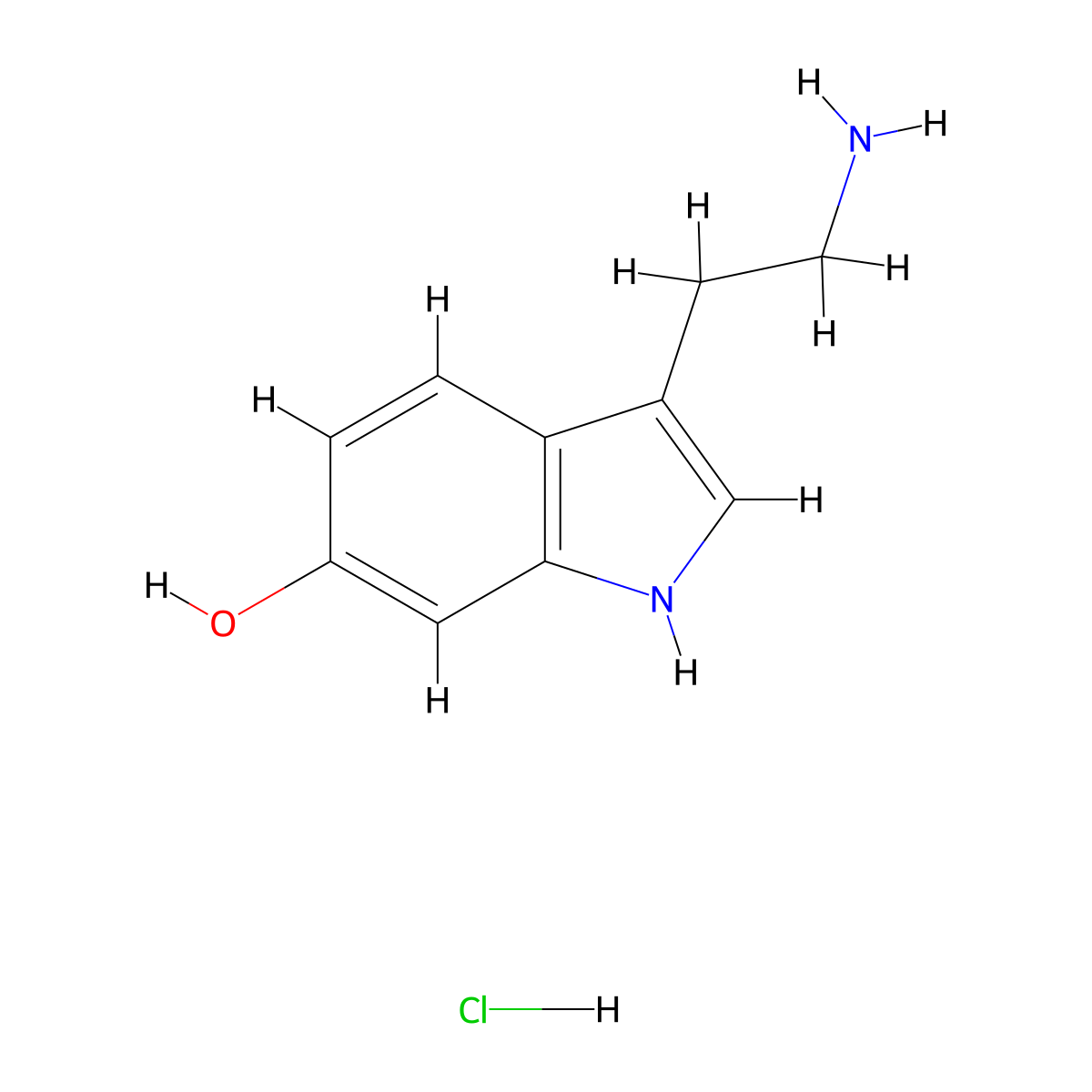3-(2-aminoethyl)-1H-indol-6-ol hydrochloride molecular structure, CAS 37102-46-8