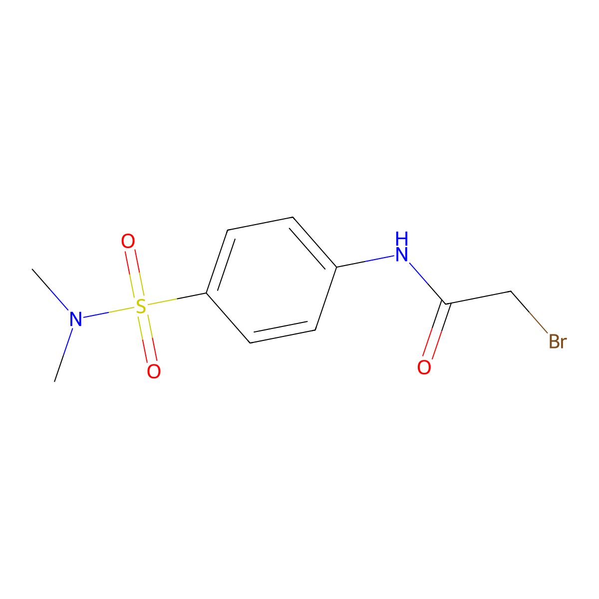 2-Bromo-N-{4-[(dimethylamino)sulfonyl]-phenyl}acetamide molecular structure, CAS 37103-21-2