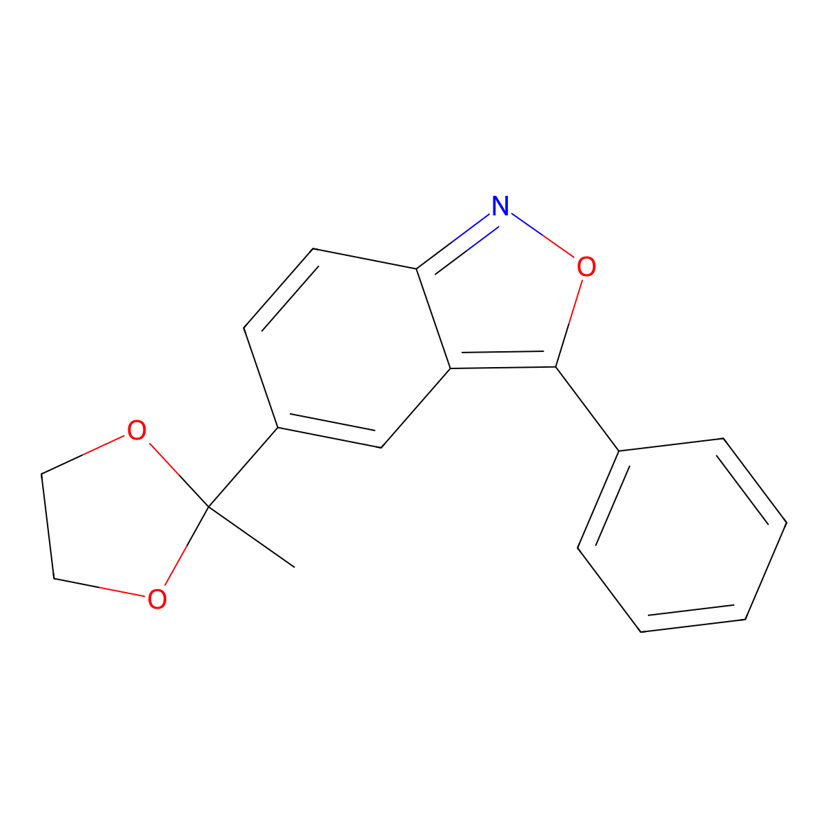 5-(2-Methyl-1,3-dioxolan-2-yl)-3-phenyl-2,1-benzoxazole molecular structure, CAS 37103-99-4