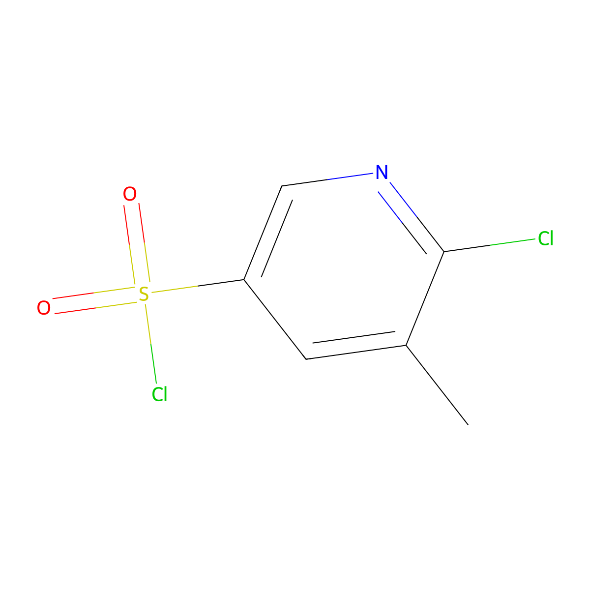 6-Chloro-5-methylpyridine-3-sulfonyl chloride molecular structure, CAS 37105-10-5