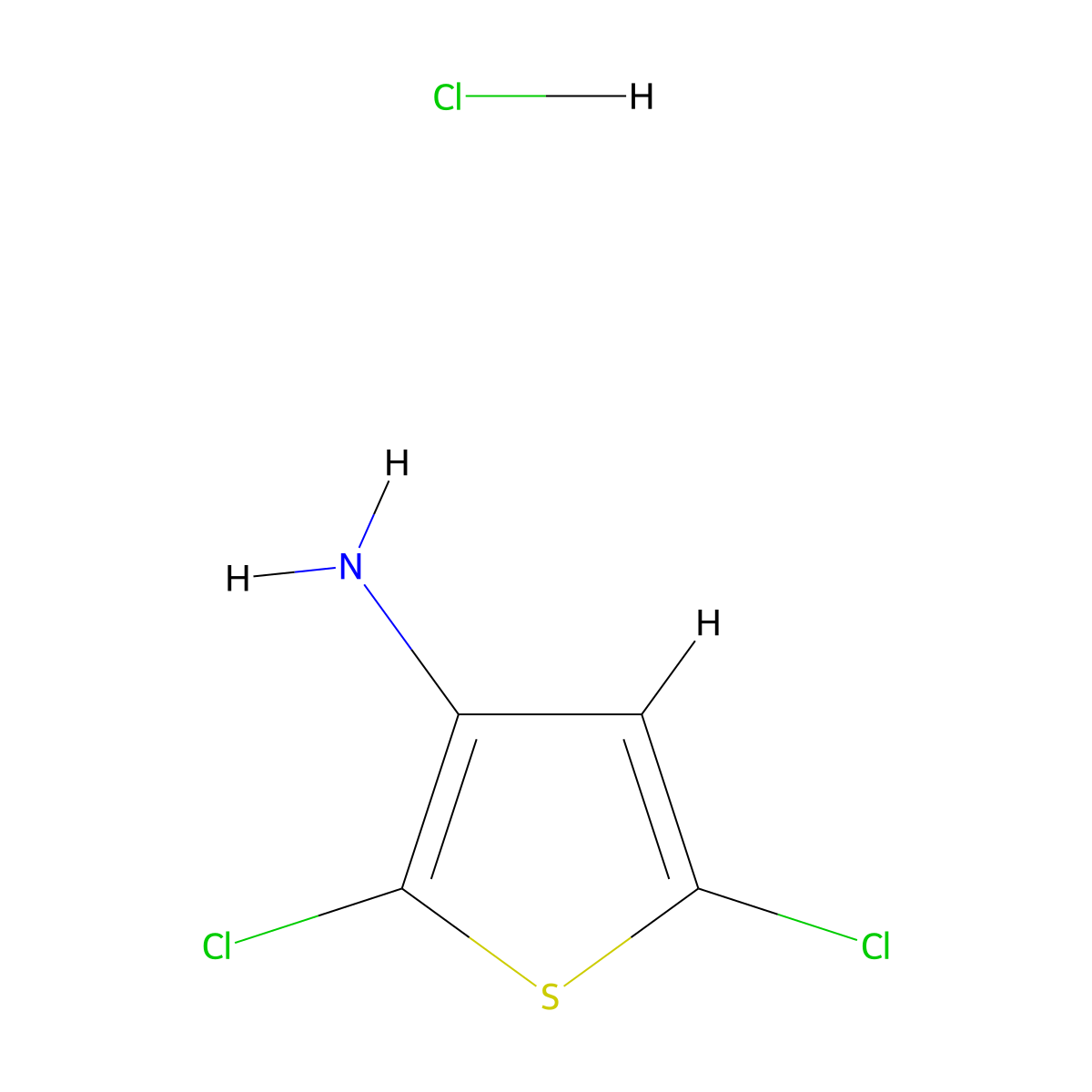 2,5-Dichlorothiophen-3-amine hydrochloride molecular structure, CAS 37105-13-8