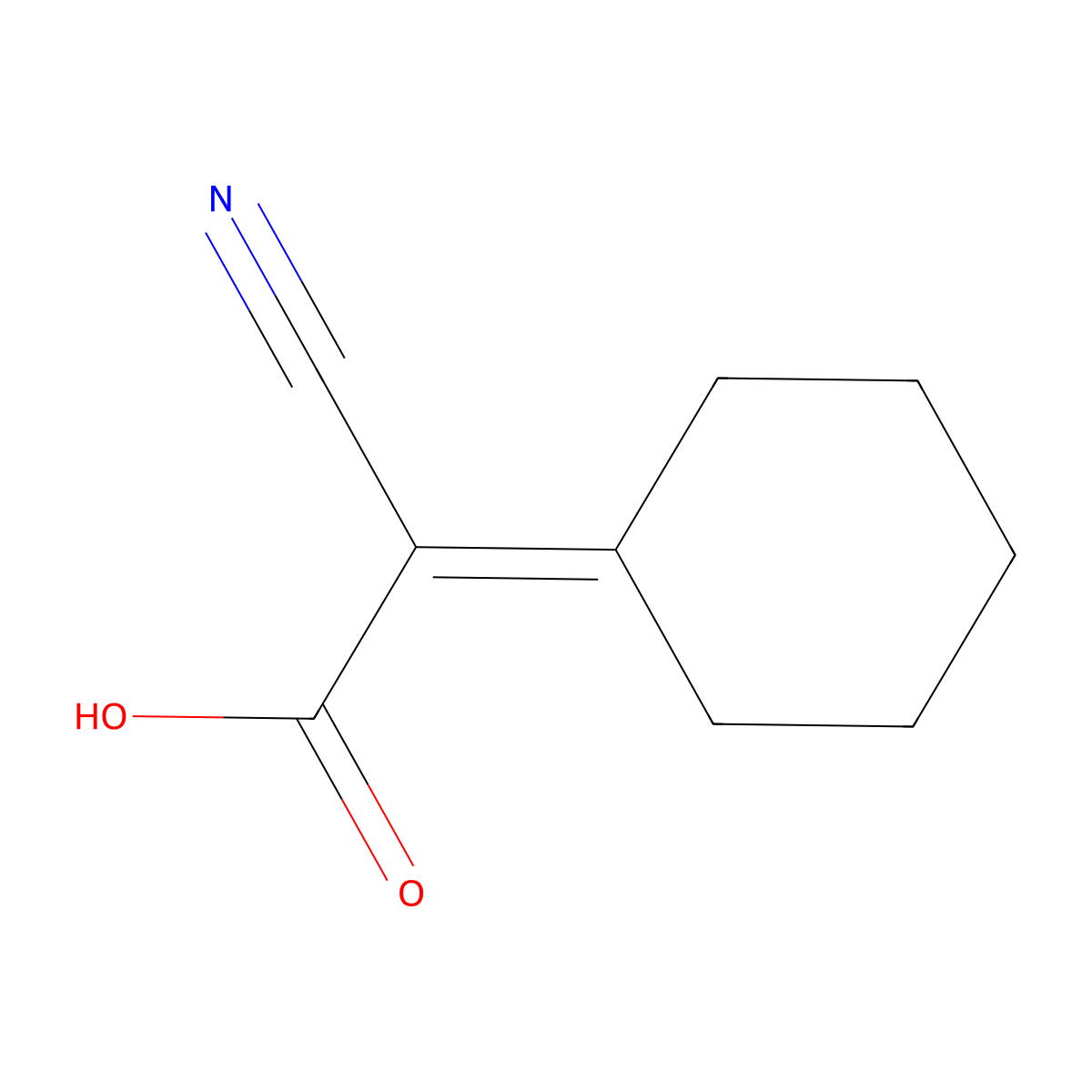 Cyanocyclohexylideneacetic acid molecular structure, CAS 37107-50-9