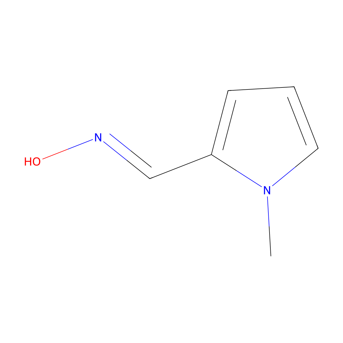 1-methyl-1H-pyrrole-2-carbaldehyde oxime molecular structure, CAS 37110-15-9