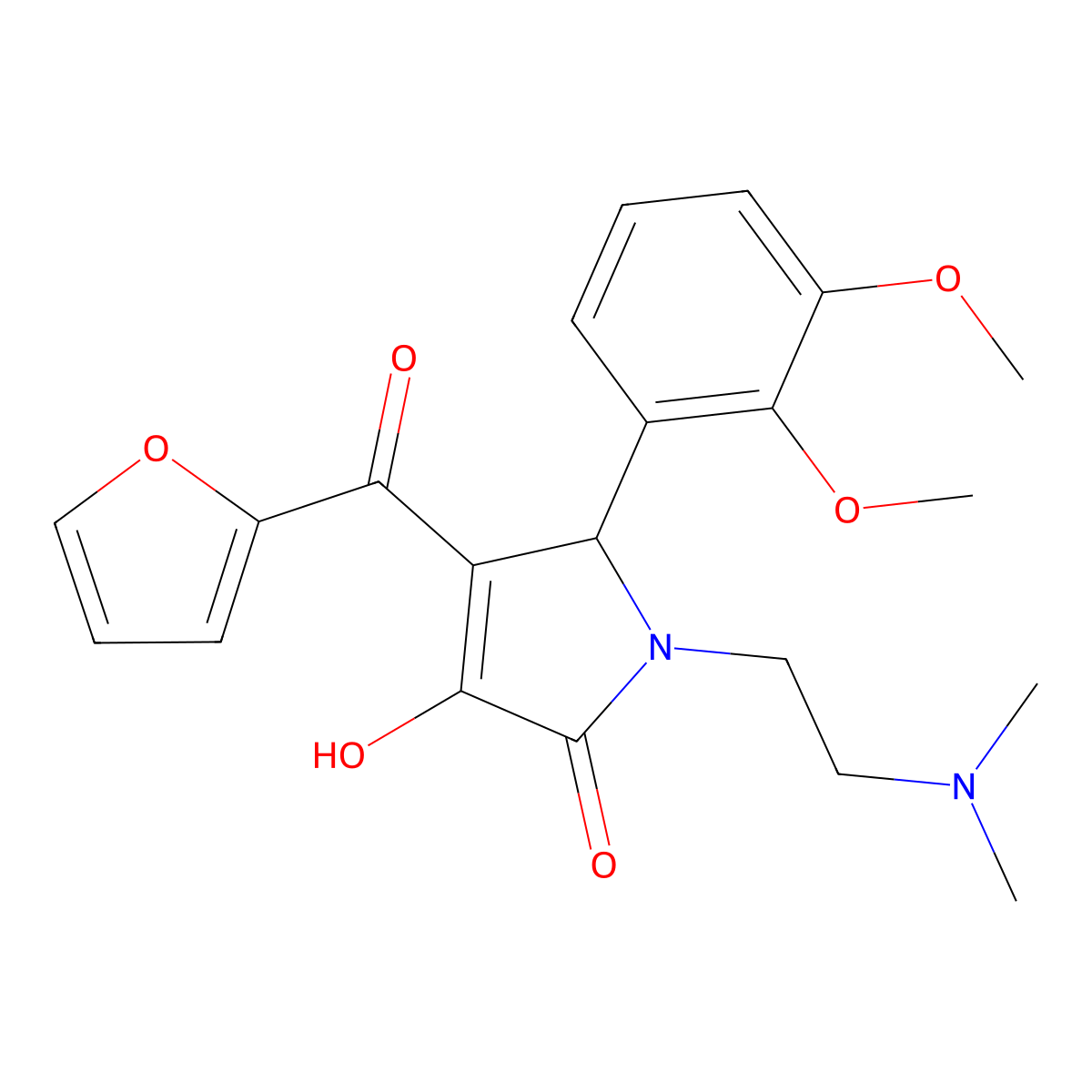 5-(2,3-dimethoxyphenyl)-1-[2-(dimethylamino)ethyl]-4-(2-furoyl)-3-hydroxy-1,5-dihydro-2H-pyrrol-2-one molecular structure, CAS 371115-66-1