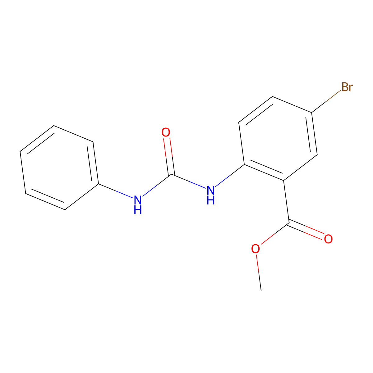 Methyl 2-[(anilinocarbonyl)amino]-5-bromobenzoate molecular structure, CAS 371116-19-7