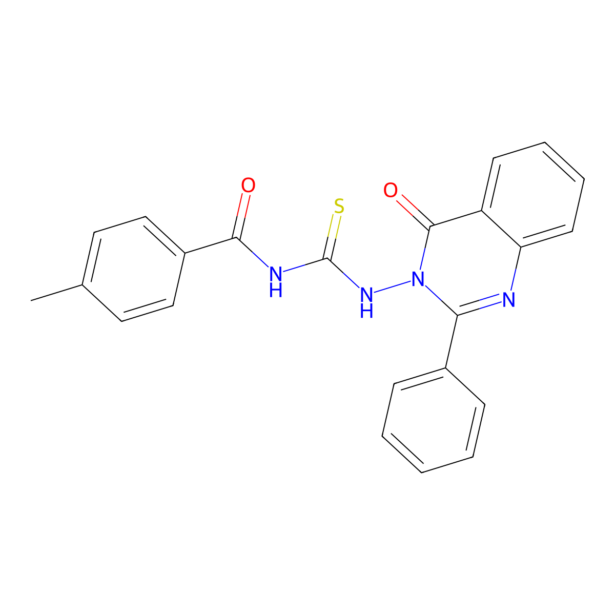 4-methyl-N-[(4-oxo-2-phenylquinazolin-3(4H)-yl)carbamothioyl]benzamide molecular structure, CAS 371116-55-1