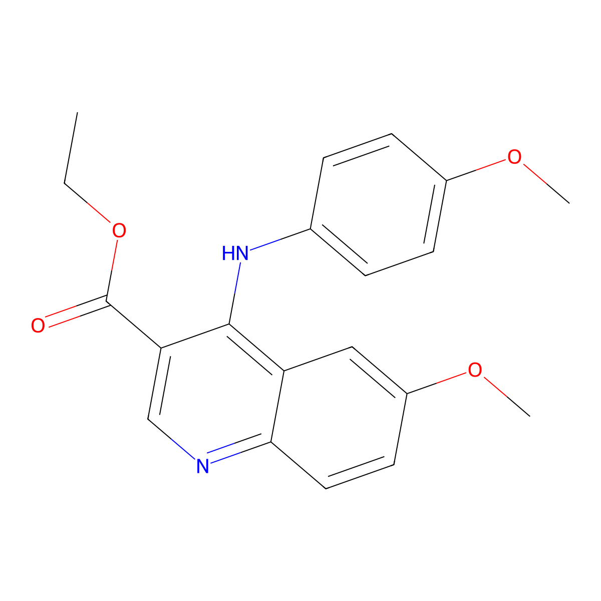 Ethyl 6-methoxy-4-[(4-methoxyphenyl)amino]quinoline-3-carboxylate molecular structure, CAS 371116-81-3
