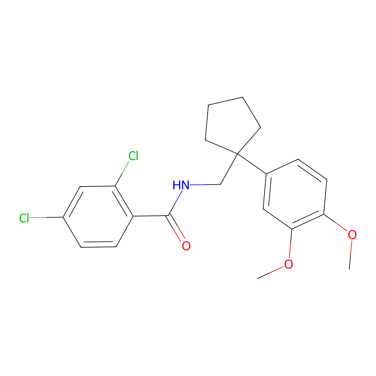 2,4-dichloro-N-[[1-(3,4-dimethoxyphenyl)cyclopentyl]methyl]benzamide molecular structure, CAS 371118-06-8