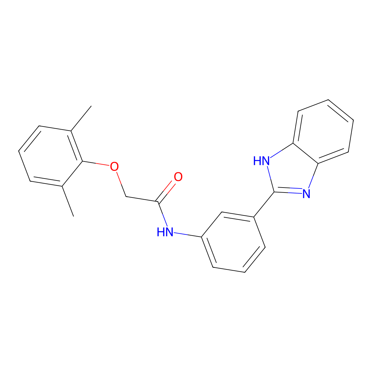N-[3-(1H-benzimidazol-2-yl)phenyl]-2-(2,6-dimethylphenoxy)acetamide molecular structure, CAS 371118-39-7
