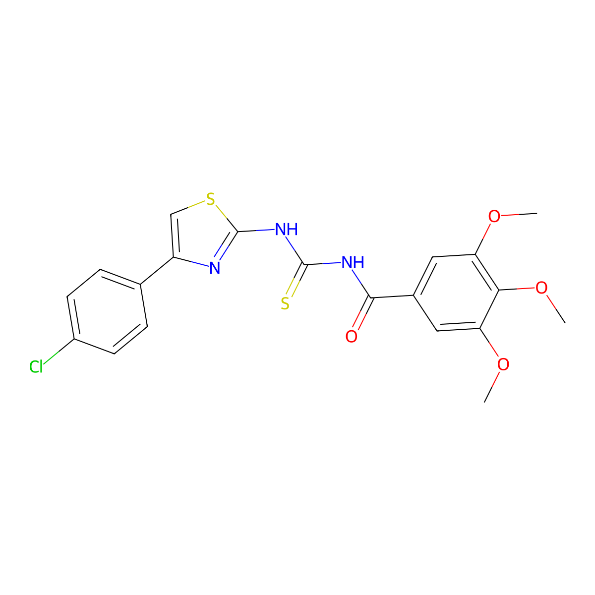 N-[[4-(4-chlorophenyl)-1,3-thiazol-2-yl]carbamothioyl]-3,4,5-trimethoxybenzamide molecular structure, CAS 371118-60-4