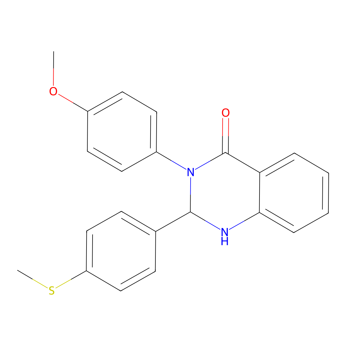 3-(4-Methoxyphenyl)-2-(4-methylsulfanylphenyl)-1,2-dihydroquinazolin-4-one molecular structure, CAS 371118-62-6