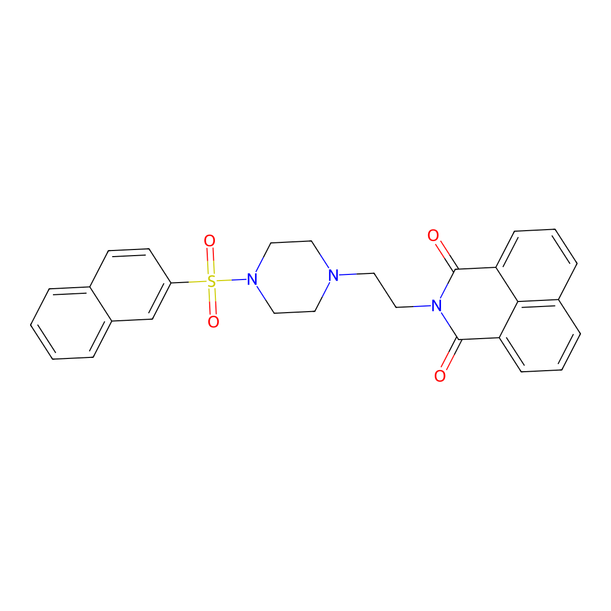 2-(2-(4-(naphthalen-2-ylsulfonyl)piperazin-1-yl)ethyl)-1H-benzo[de]isoquinoline-1,3(2H)-dione molecular structure, CAS 371118-73-9