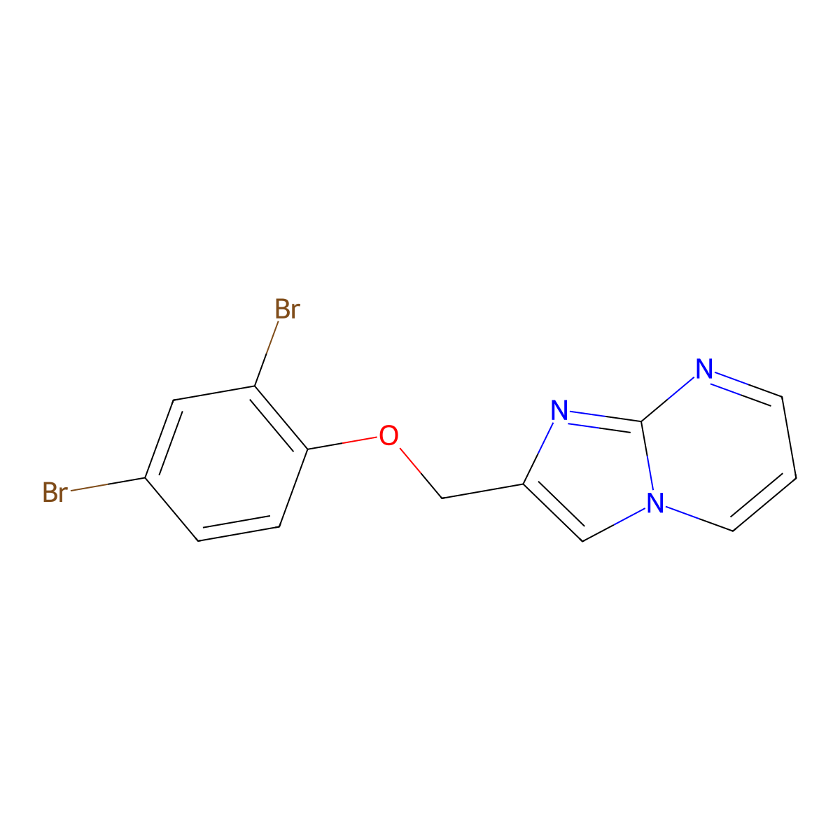 2-[(2,4-Dibromophenoxy)methyl]imidazo[1,2-a]pyrimidine molecular structure, CAS 371118-90-0