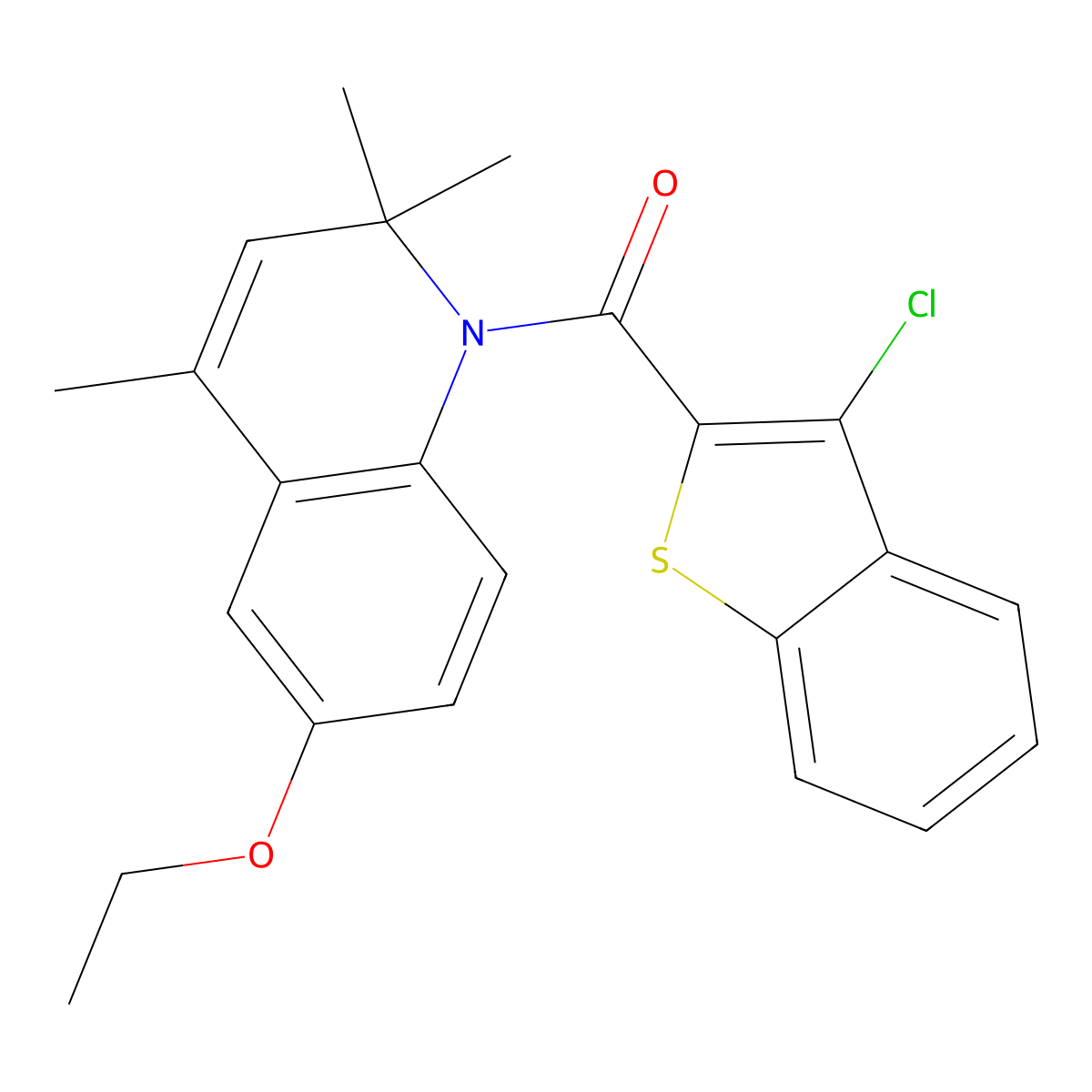 (3-chloro-1-benzothiophen-2-yl)(6-ethoxy-2,2,4-trimethylquinolin-1(2H)-yl)methanone molecular structure, CAS 371119-41-4