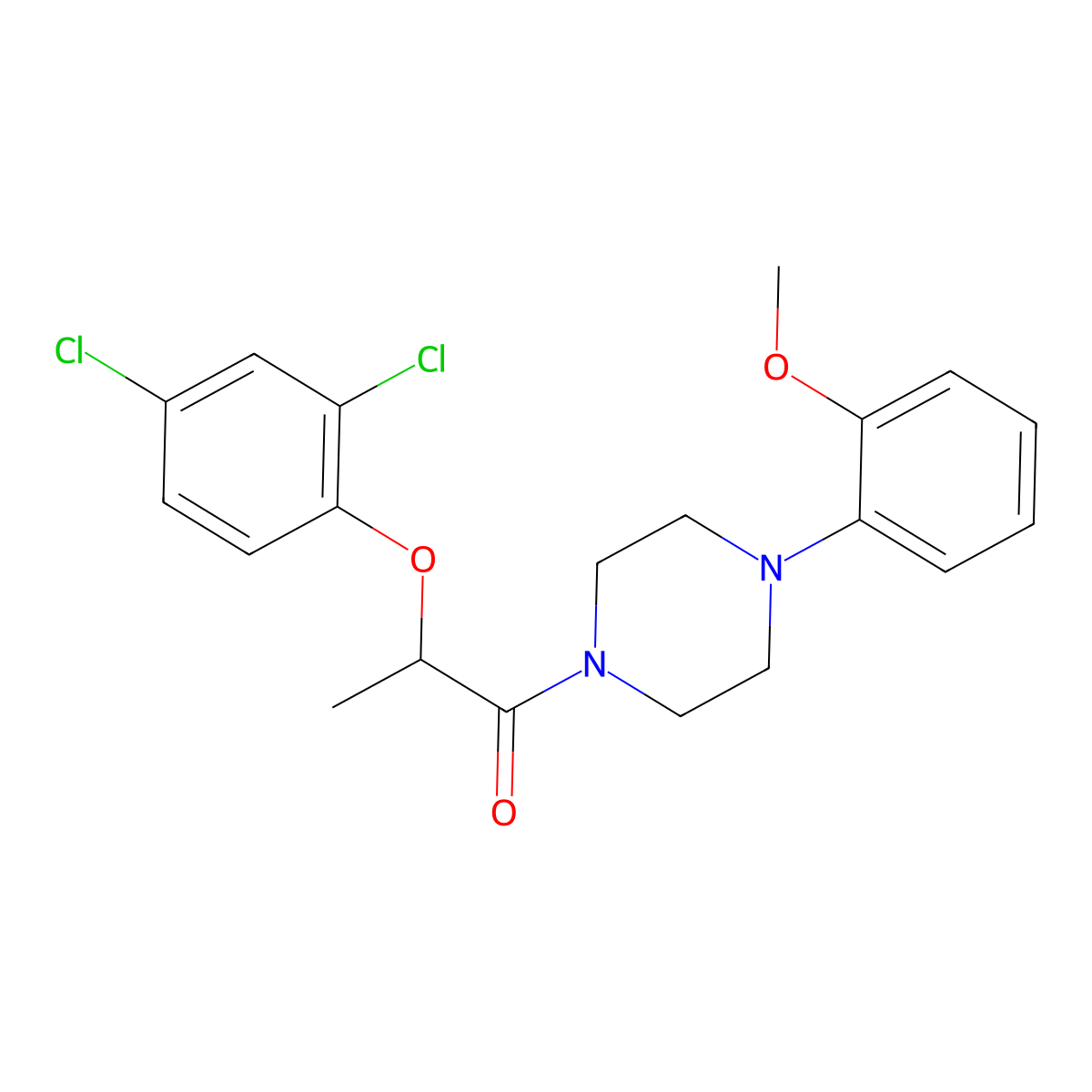 2-(2,4-Dichlorophenoxy)-1-[4-(2-methoxyphenyl)piperazin-1-yl]propan-1-one molecular structure, CAS 371119-64-1