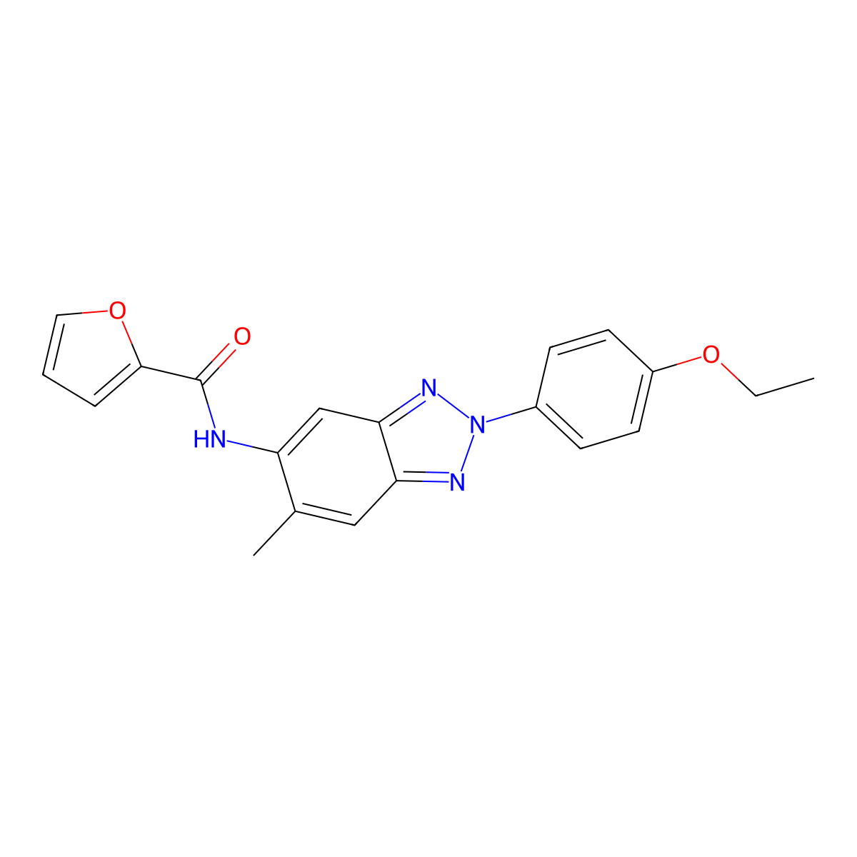 N-[2-(4-ethoxyphenyl)-6-methylbenzotriazol-5-yl]furan-2-carboxamide molecular structure, CAS 371120-04-6