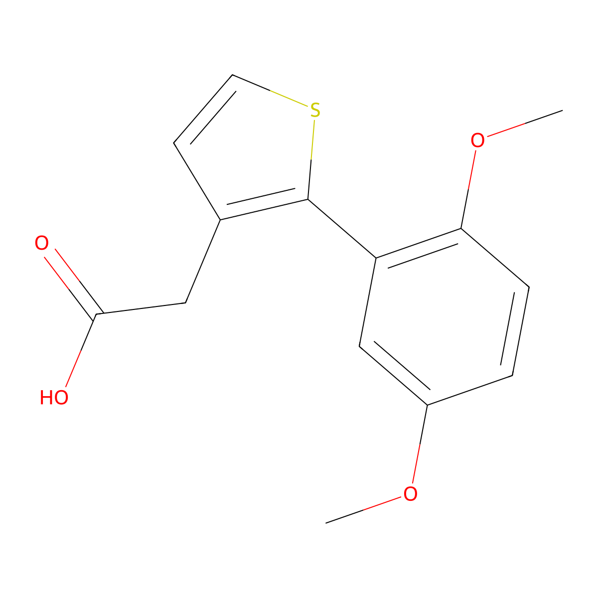 2-[2-(2,5-Dimethoxyphenyl)thiophen-3-yl]acetic acid molecular structure, CAS 371120-29-5
