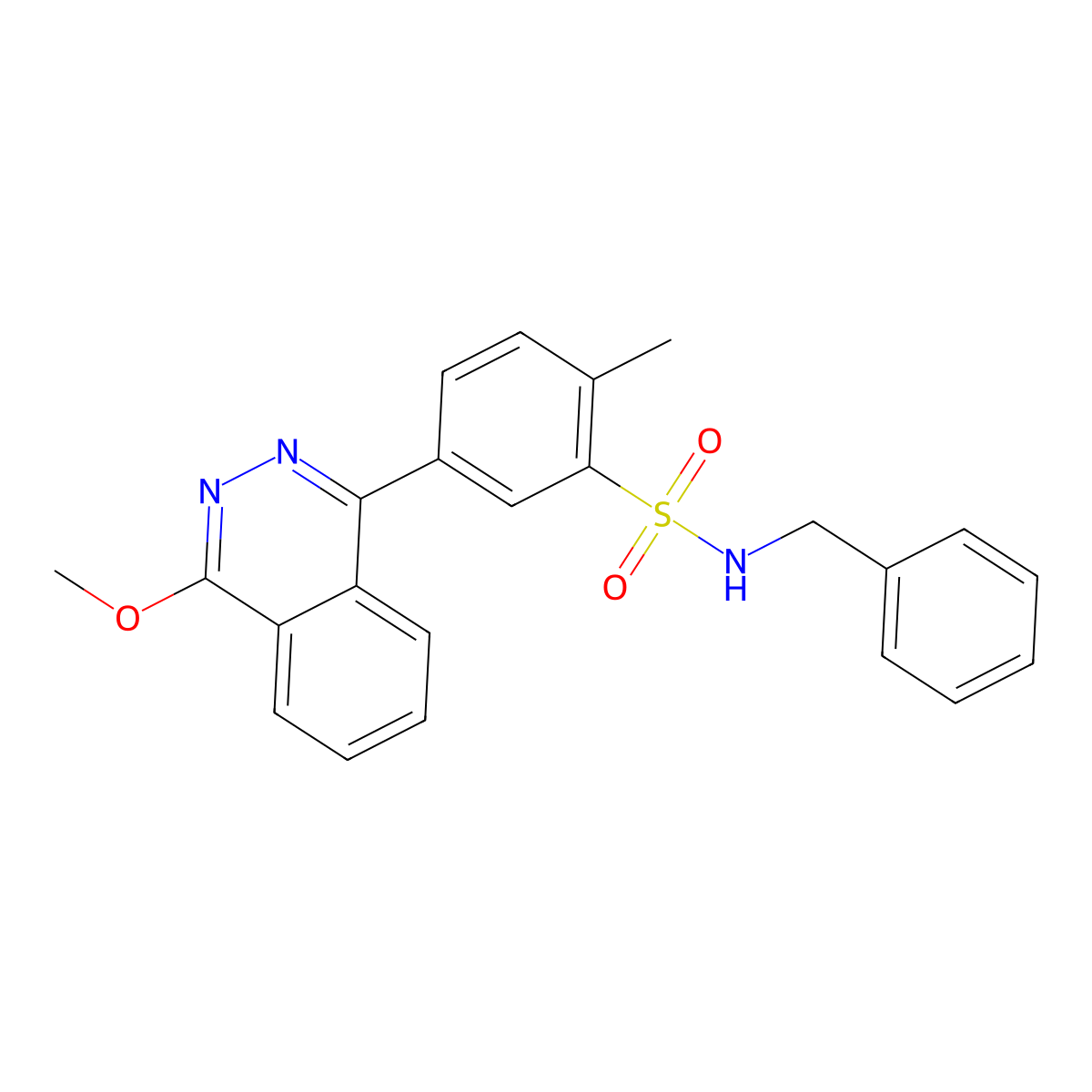 N-benzyl-5-(4-methoxyphthalazin-1-yl)-2-methylbenzenesulfonamide molecular structure, CAS 371124-07-1