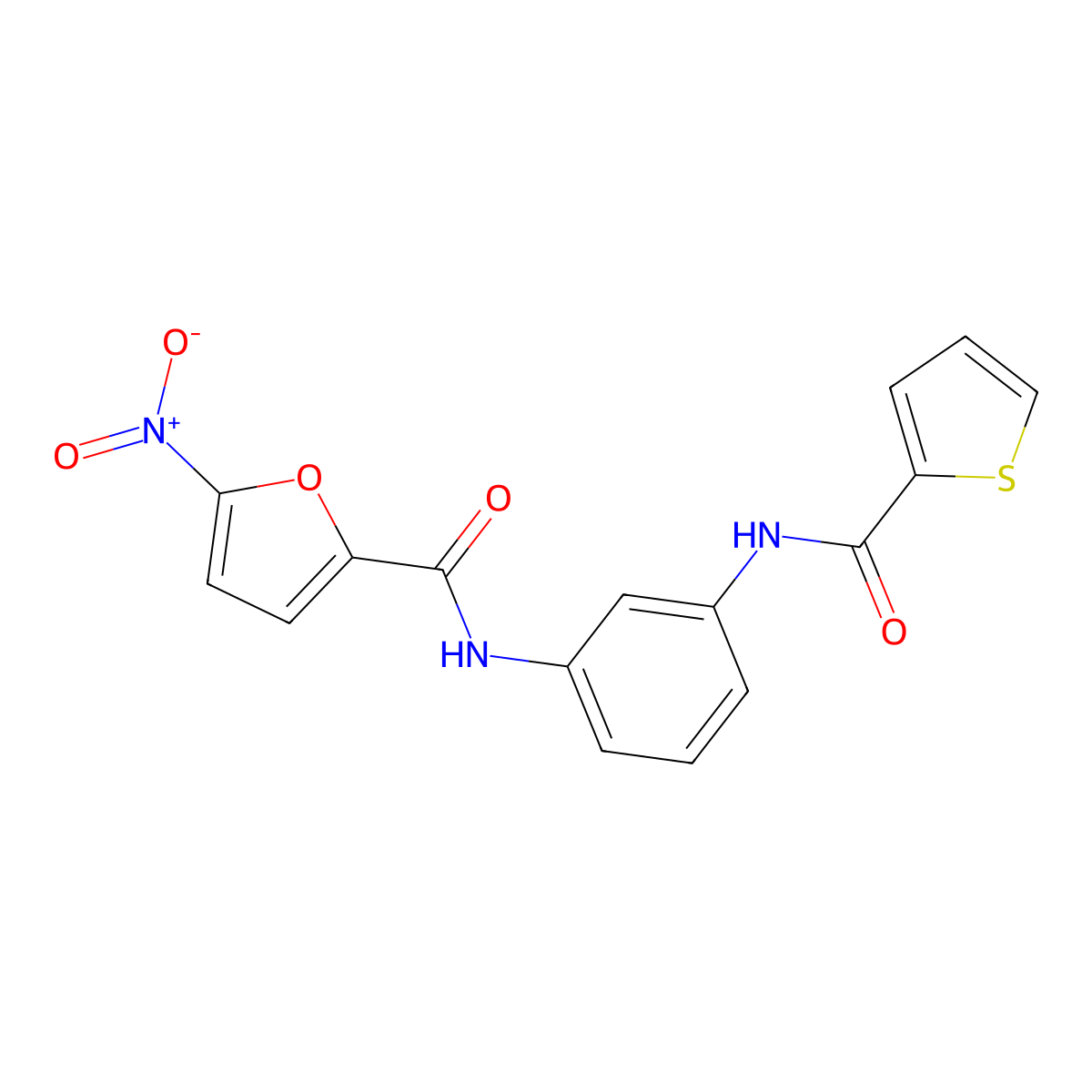 5-nitro-N-{3-[(2-thienylcarbonyl)amino]phenyl}-2-furamide molecular structure, CAS 371124-53-7