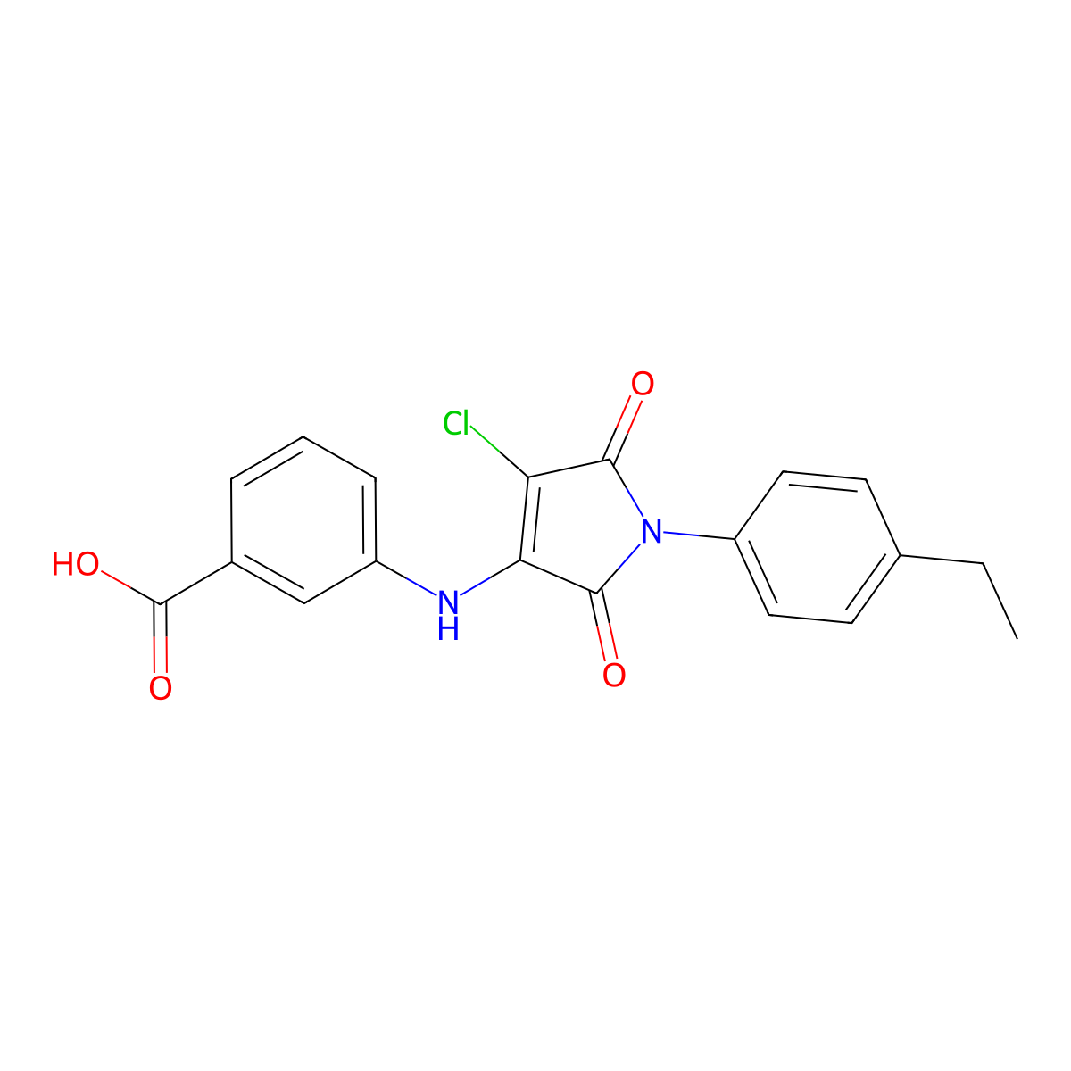 3-{[4-chloro-1-(4-ethylphenyl)-2,5-dioxo-2,5-dihydro-1H-pyrrol-3-yl]amino}benzoic acid molecular structure, CAS 371124-94-6