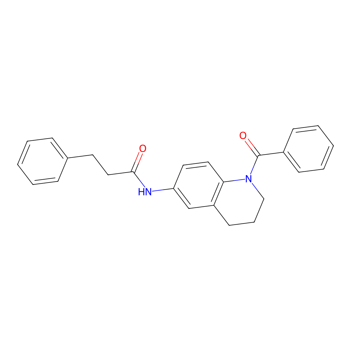 N-(1-benzoyl-1,2,3,4-tetrahydroquinolin-6-yl)-3-phenylpropanamide molecular structure, CAS 371125-34-7