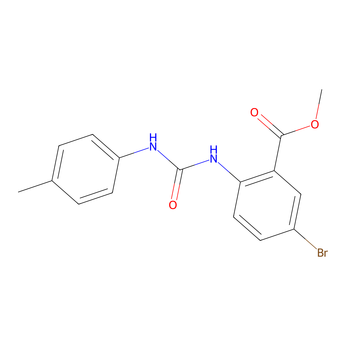 Methyl 5-bromo-2-[(4-toluidinocarbonyl)amino]benzoate molecular structure, CAS 371125-53-0