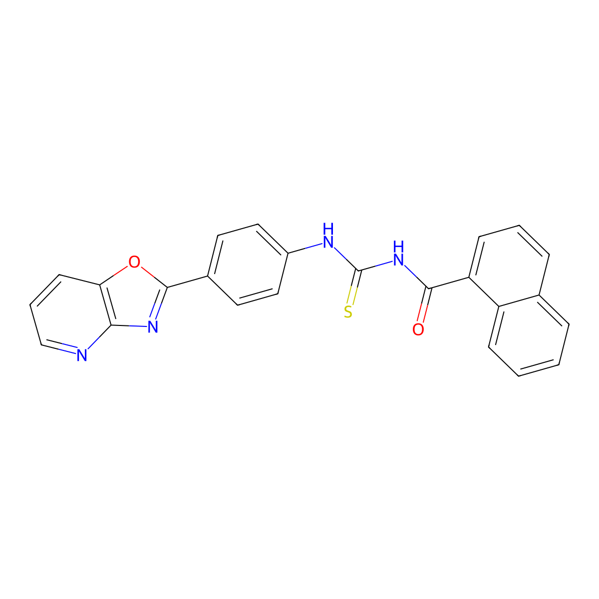N-[[4-([1,3]oxazolo[4,5-b]pyridin-2-yl)phenyl]carbamothioyl]naphthalene-1-carboxamide molecular structure, CAS 371125-56-3