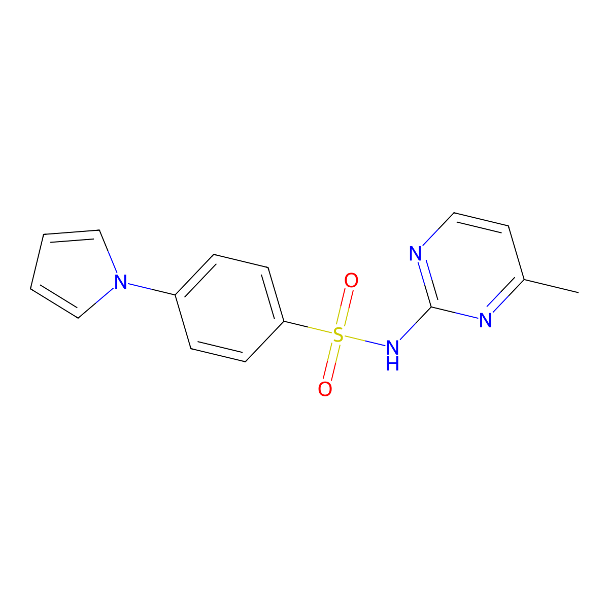 N-(4-methyl-2-pyrimidinyl)-4-(1H-pyrrol-1-yl)benzenesulfonamide molecular structure, CAS 371125-83-6