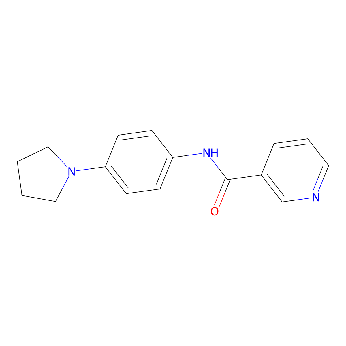 N-(4-pyrrolidin-1-ylphenyl)pyridine-3-carboxamide molecular structure, CAS 371126-24-8