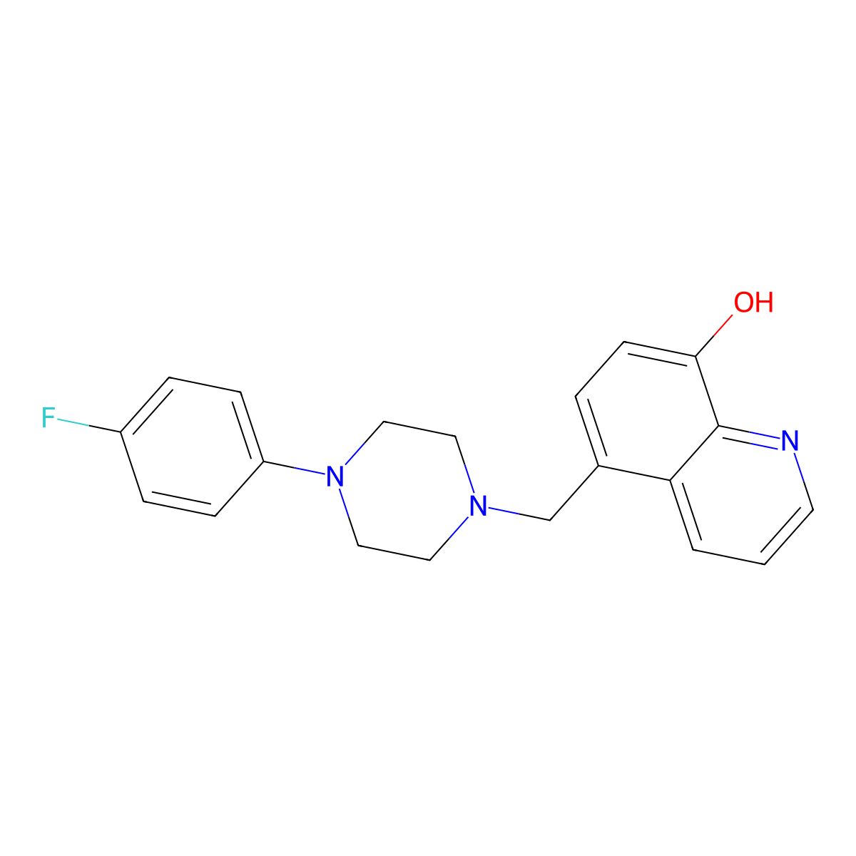 5-{[4-(4-Fluorophenyl)piperazinyl]methyl}quinolin-8-ol molecular structure, CAS 371126-54-4