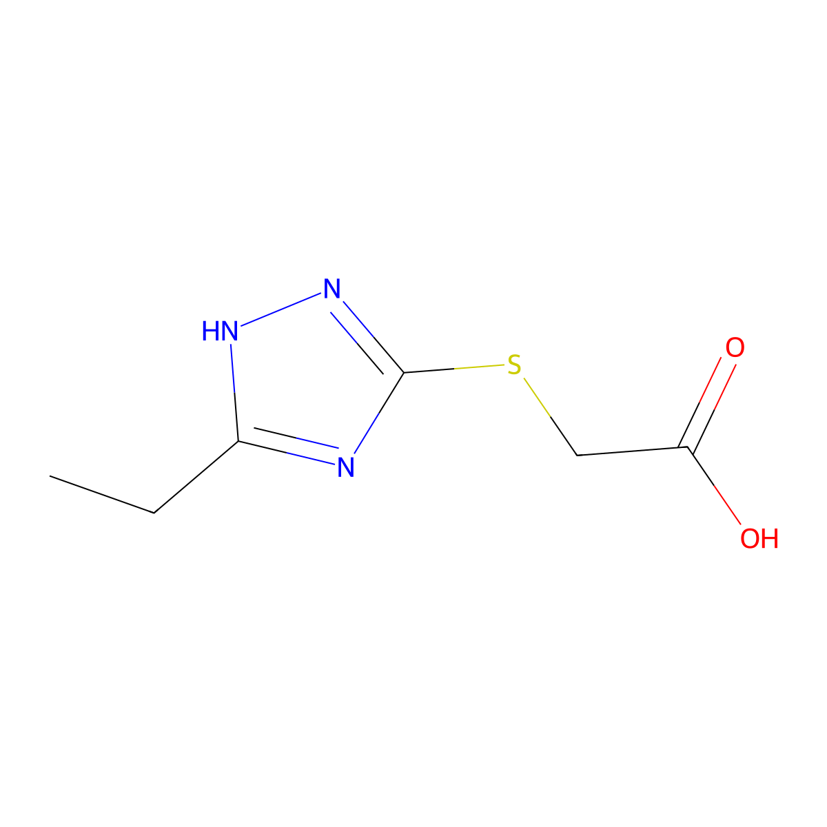 [(3-ethyl-1H-1,2,4-triazol-5-yl)thio]acetic acid molecular structure, CAS 371126-60-2