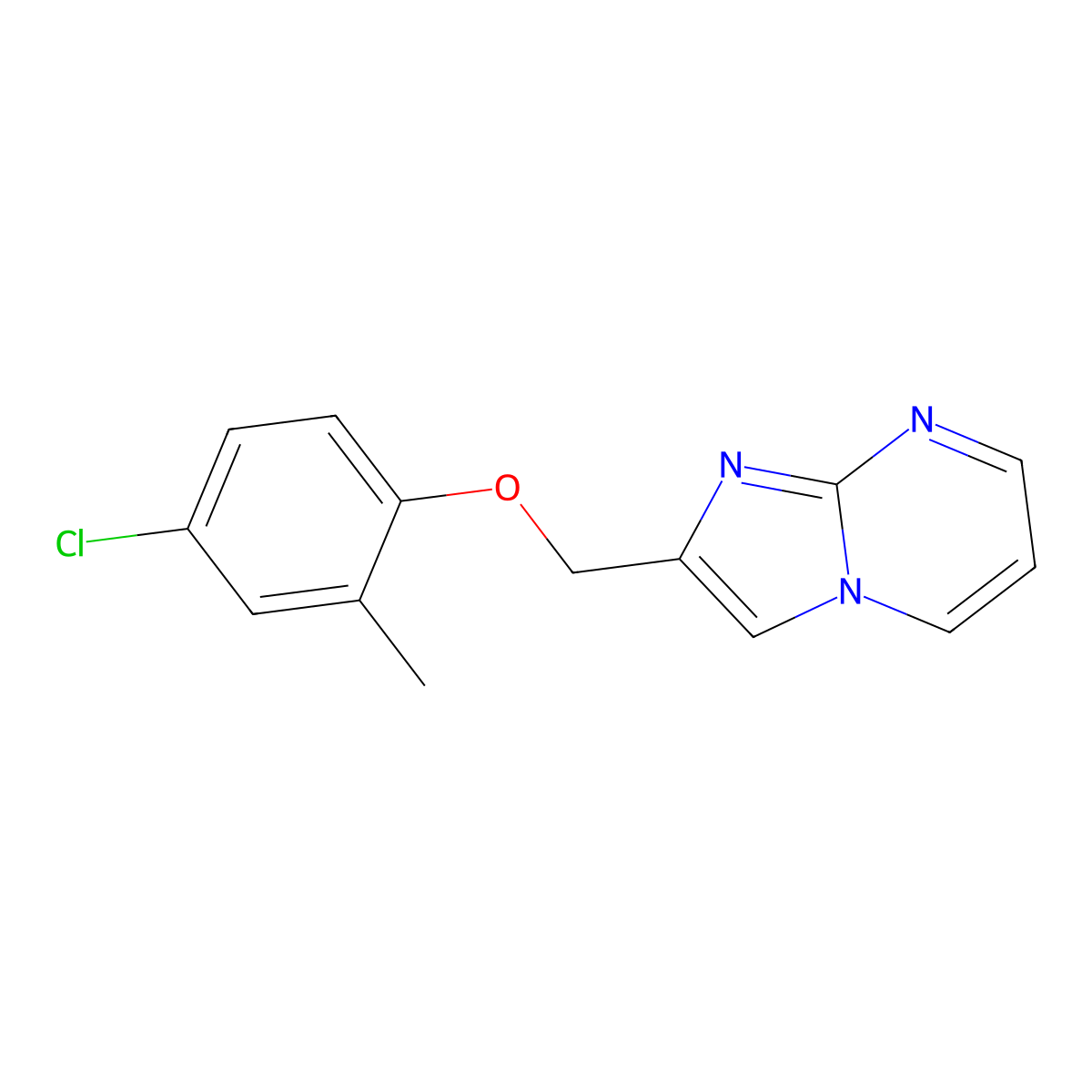 2-[(4-Chloro-2-methylphenoxy)methyl]imidazo[1,2-a]pyrimidine molecular structure, CAS 371127-20-7